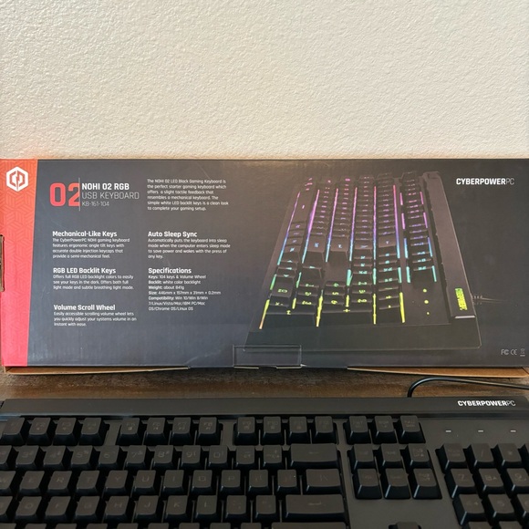 Cyberpower PC Play Ready Nohi O2 RGB Gaming Keyboard KB-161-104 - Picture 2 of 2